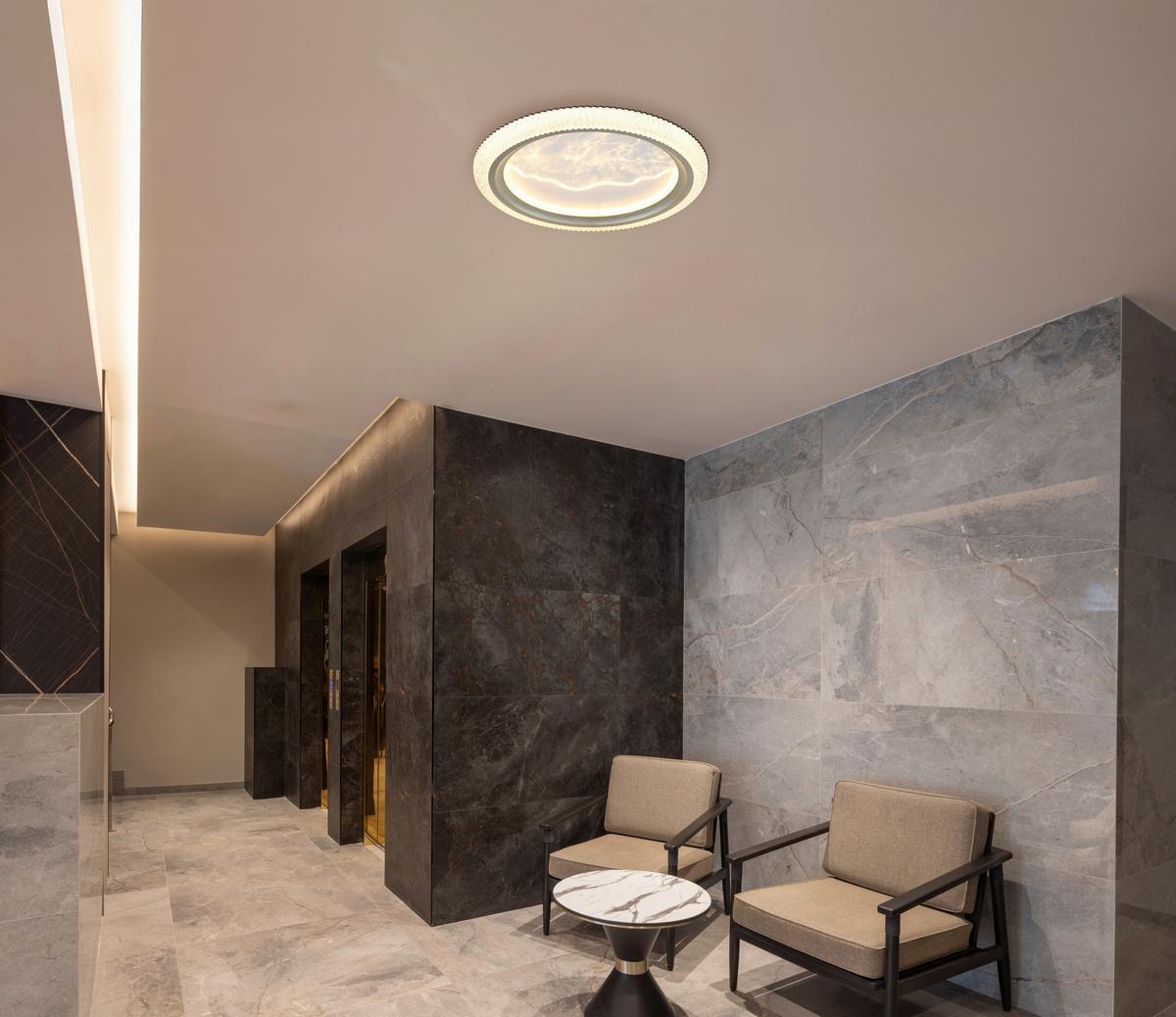 LED-Deckenleuchte 3000/4200/6000k - Sandfarben/Klar, Basics, Kunststoff/Metall (39,5/5,5cm)