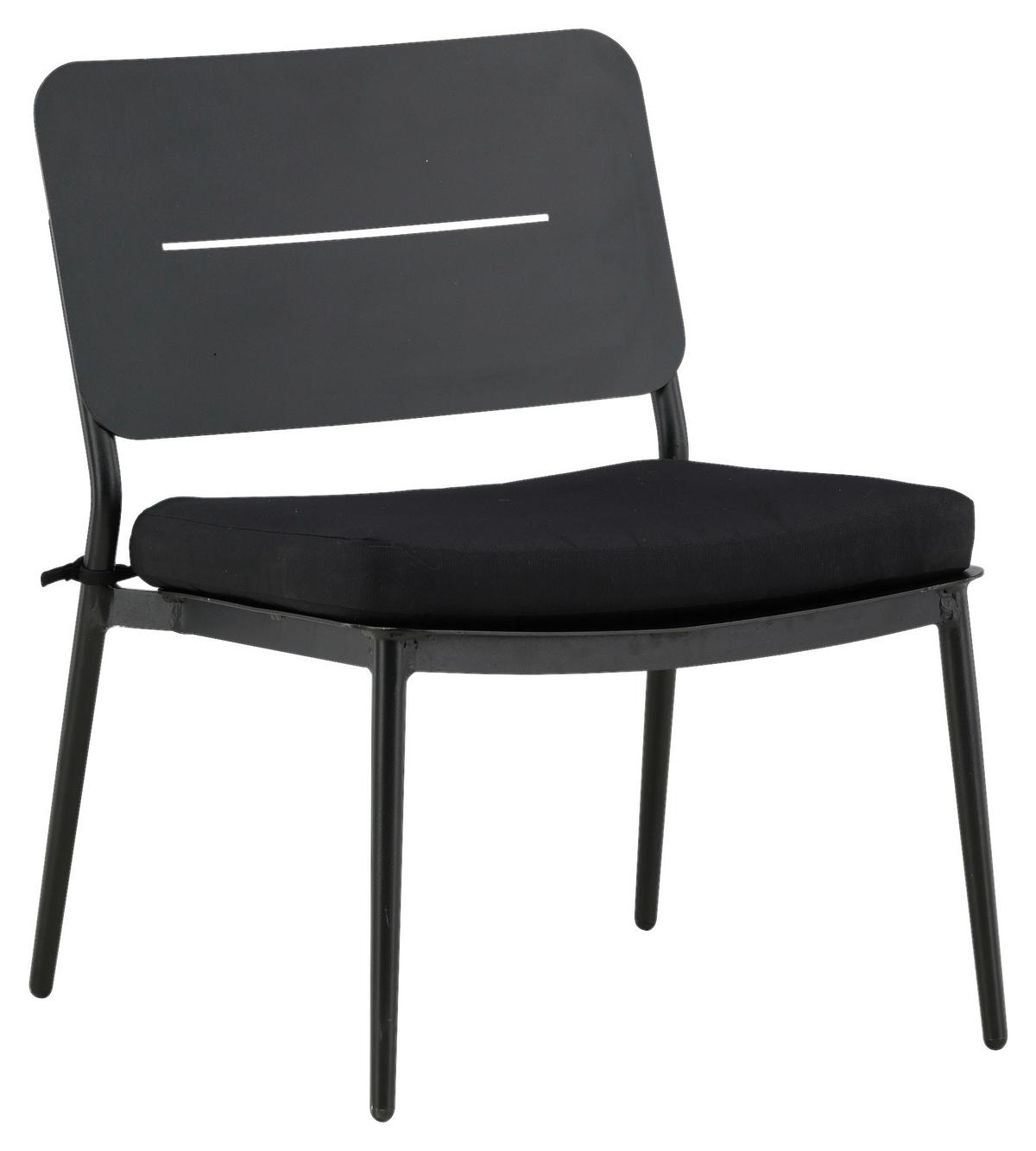 Loungesessel 2er-Set Lina aus Stahl - Schwarz, KONVENTIONELL, Textil/Metall (55/73/59cm) - Gardenson