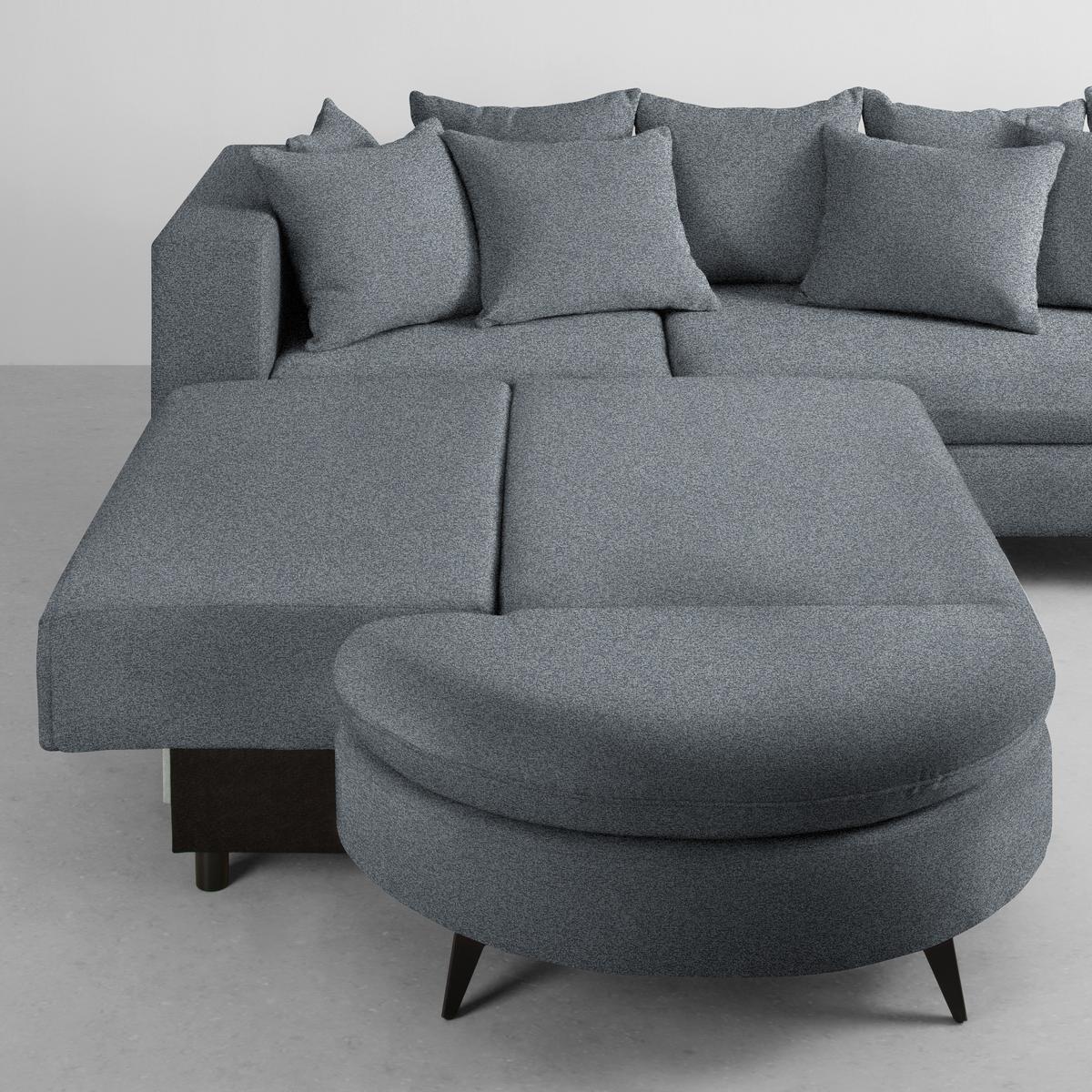Rohová sedačka AXEL, levá, šedá tkanina - šedá/černá, Moderní, kov/textil (250/291cm) - Mömax