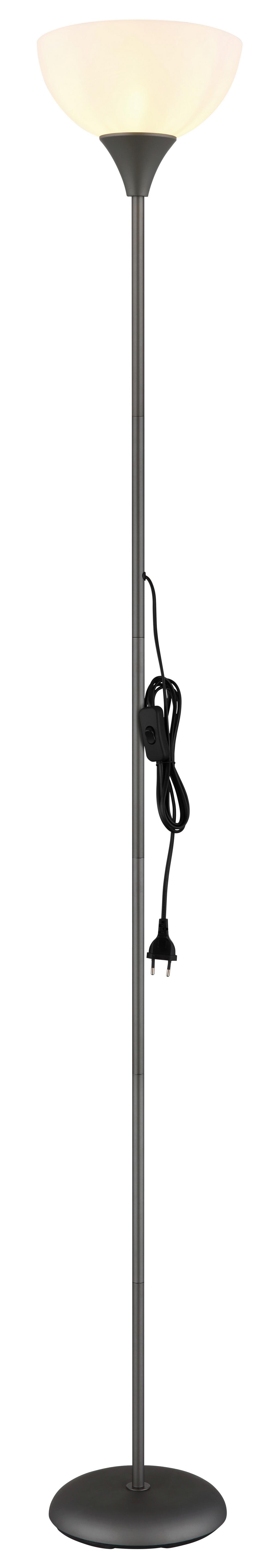 STEHLEUCHTE 59946 WILBUR - Titanfarben/Schwarz, Basics, Kunststoff/Metall (25/178,5cm) - Globo