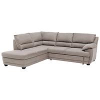 Ecksofa Mit Schlaffunktion Nebolo Beige - Beige/Schwarz, Design, Textil (225/245cm) - Livetastic