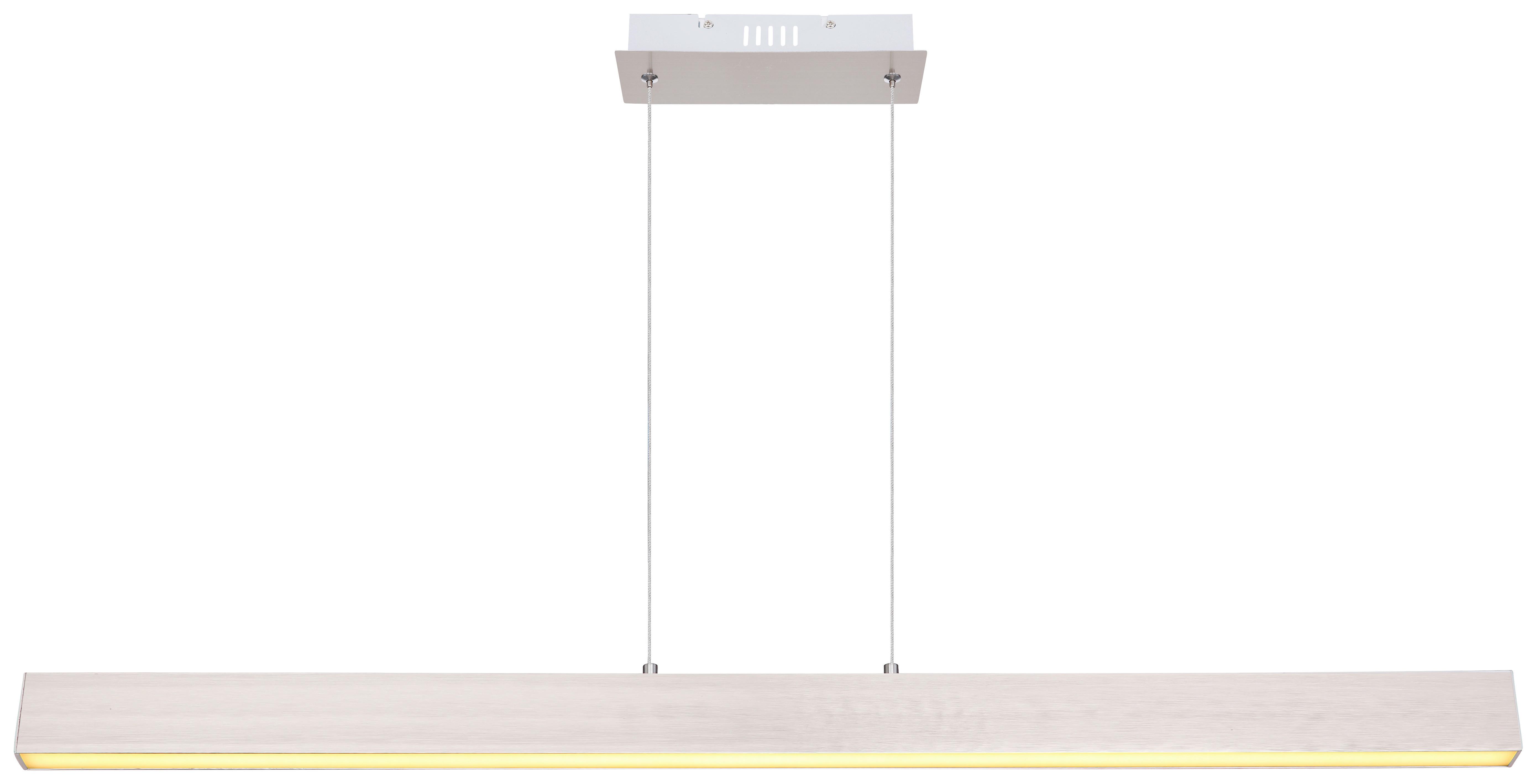 LED-Hängeleuchte Verena H: 120 cm 1-flammig dimmbar - Opal/Weiß, Design, Kunststoff/Metall (121/8/120cm) - Globo