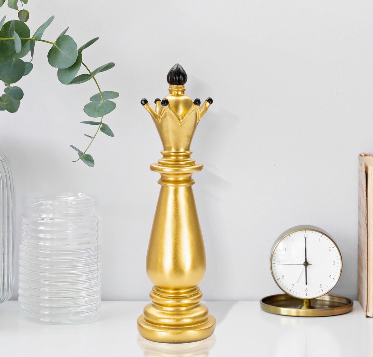 Skulptur Gold And Black Bishop B: 12,5 Cm - Goldfarben/Schwarz, Basics, Kunststoff (12.5/38.5/12.5cm)