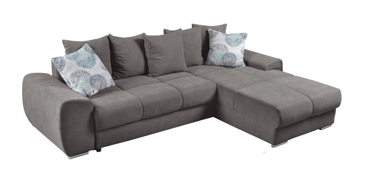 Rohová sedačka CHICAGO, oboustranná, šedá - šedá/barvy stříbra, Moderní, textil/plast (270/80/185cm)