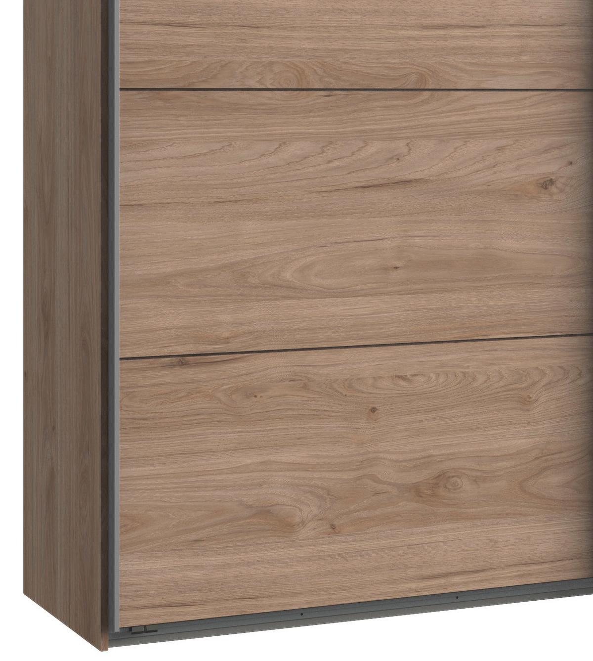 Schwebetürenschrank Mit Spiegel 225cm Ernie, Eiche Dekor - Eichefarben, Basics, Holzwerkstoff (225/210/65cm) - MID.YOU