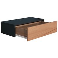 Nachtkästchen Schwarz/Eiche Dekor USAl M H: 15 cm - Eichefarben/Schwarz, MODERN, Holzwerkstoff (60/15/30cm) - MID.YOU