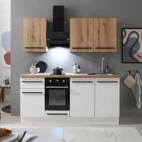 Küchenblock Torcello Weiß/Eiche Dekor B: 180 cm - Eichefarben/Weiß, KONVENTIONELL, Holzwerkstoff (180cm) - MID.YOU