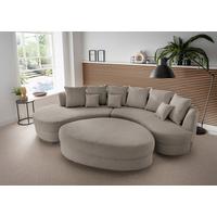 Wohnlandschaft Limoncello Graubraun S: 160x300 cm - Graubraun/Schwarz, Design, Textil (160/300cm) - Livetastic