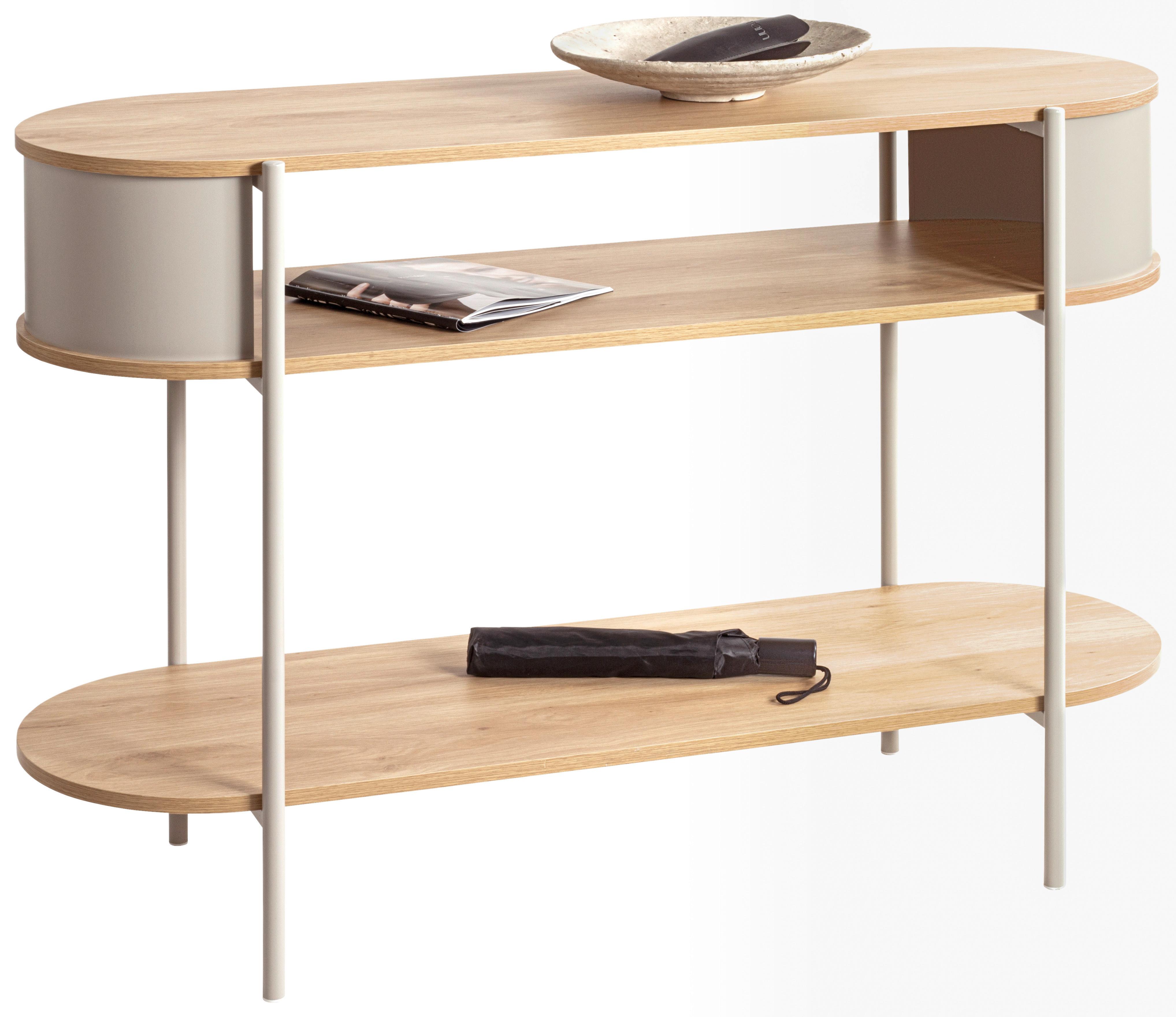 Konzolový stolík Memphis, š: 110 cm - kašmírová/farba duba, Trend, kov/kompozitné drevo (110/76/39cm)