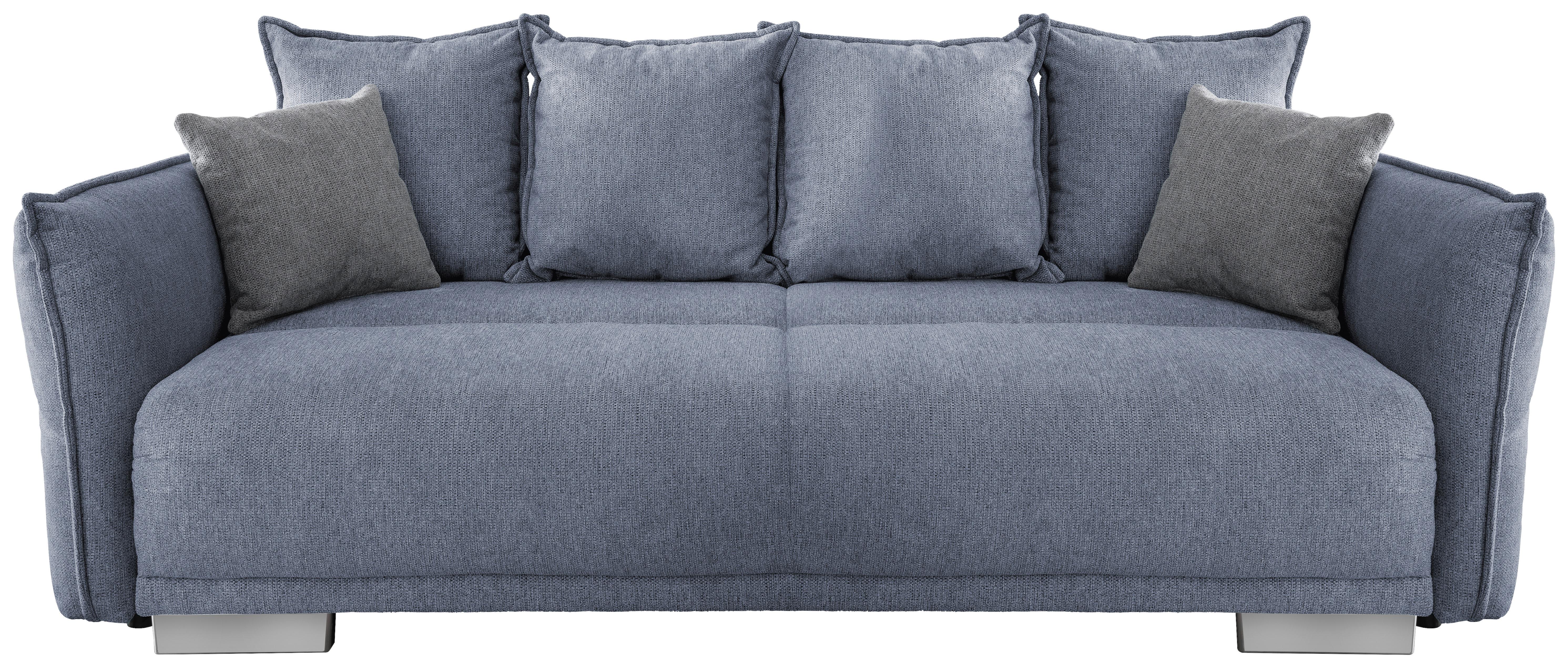 Bigsofa Pera, Hellblau B: 242 cm - Chromfarben/Silberfarben, MODERN, Textil (242/71/90/131cm) - Livetastic