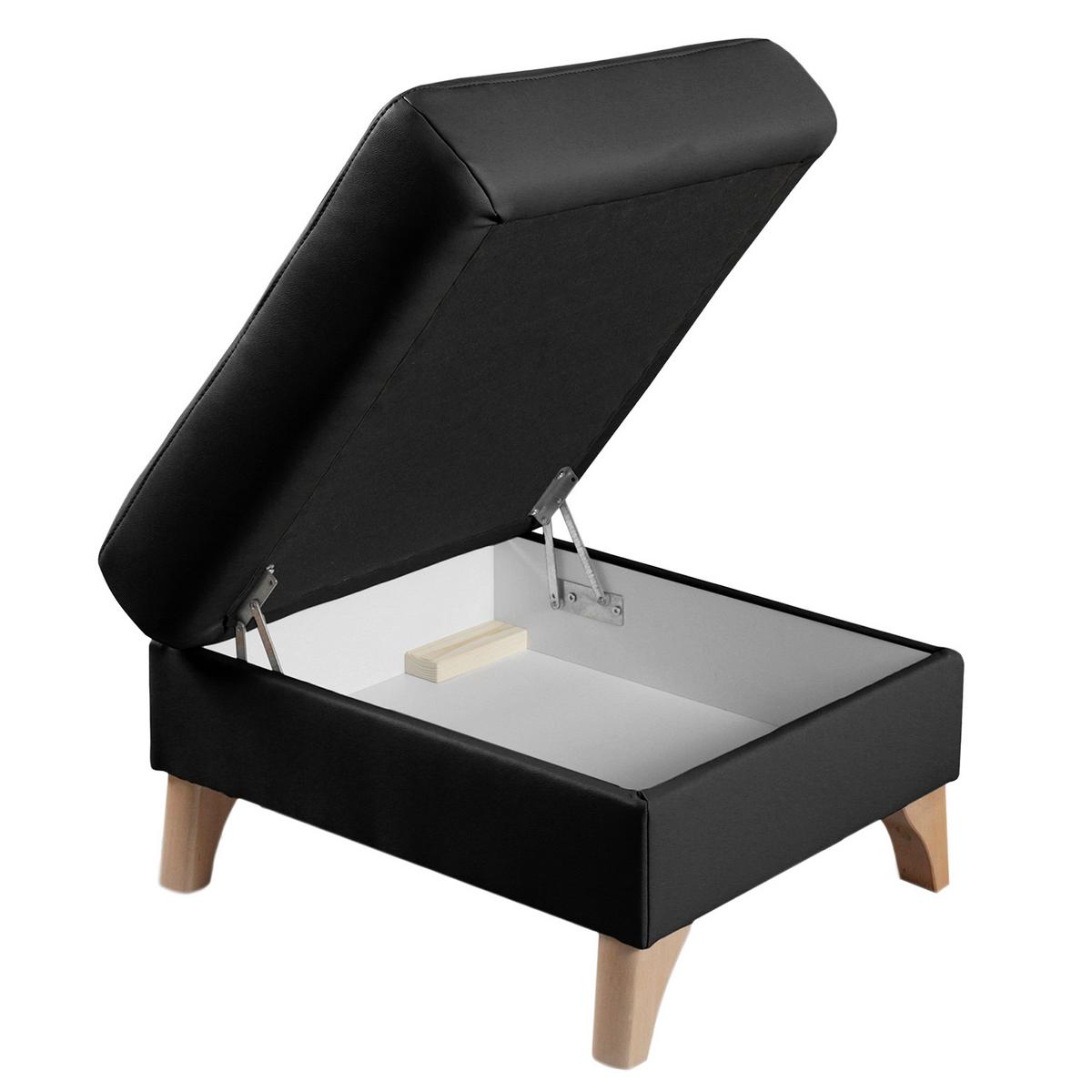 Hocker Fargo Schwarz B: 70 Cm - Buchefarben/Schwarz, Design, Leder/Textil (70/44/60cm) - Livetastic