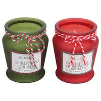 Gyertya Üvegben Jelena, 2 Darabos - piros/zöld, Konventionell, Üveg/paraffin (5,7/6,4cm) - Luca Bessoni