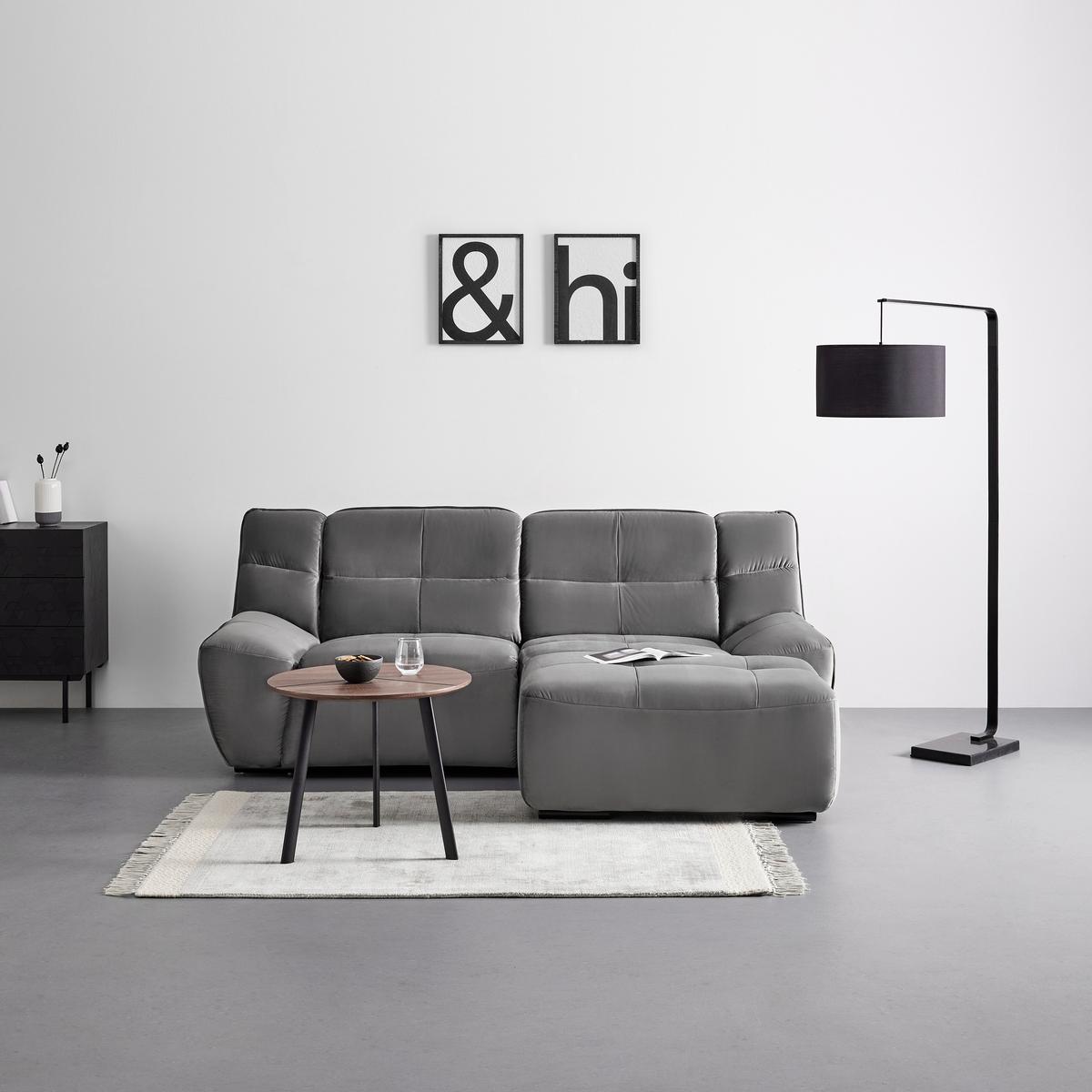 Sedacia súprava WEGA, pravá, sivá farba - sivá, Modern, kov/textil (220/88/165cm) - Bessagi Home