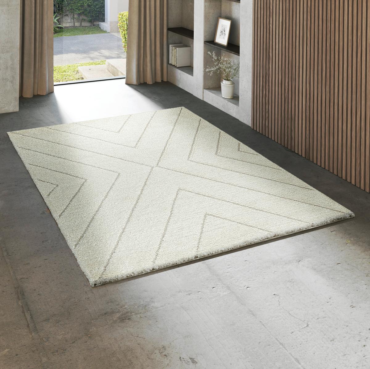 Hochflorteppich Ideal Shaggy 80362 - Creme, KONVENTIONELL, Textil (140/200cm)