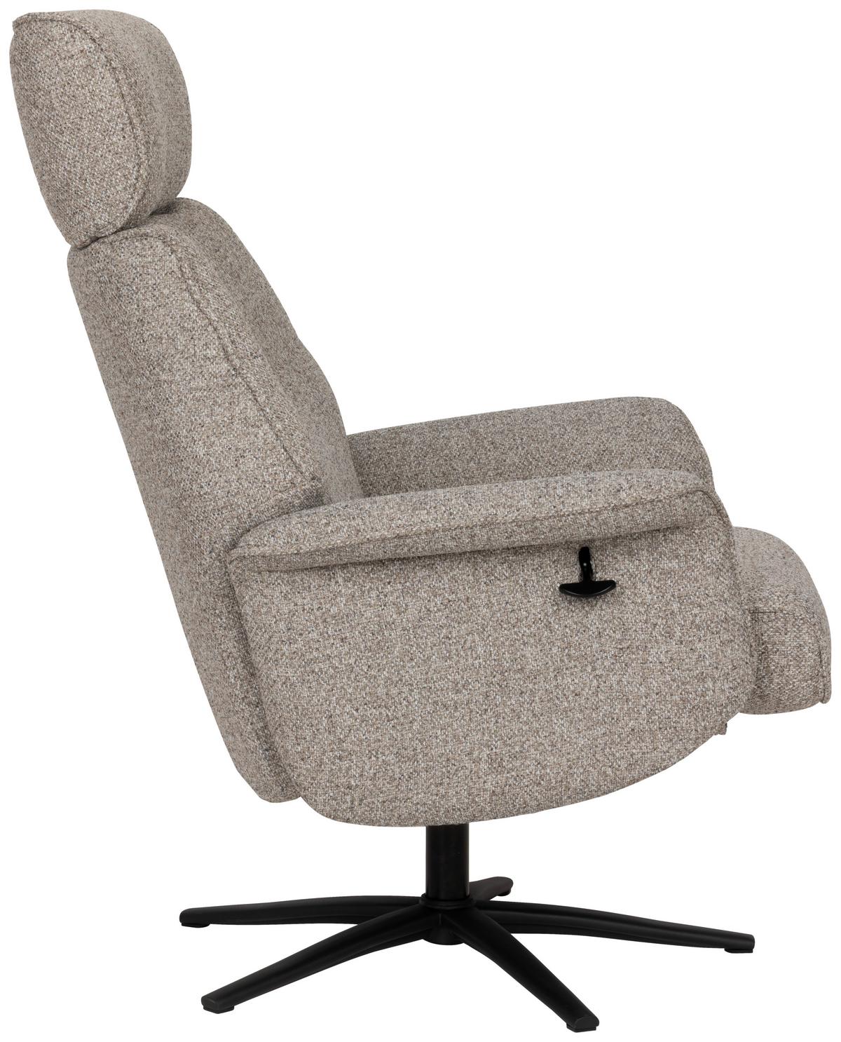 Relaxsesselset Mellow Taupe B: 77 cm - Taupe/Schwarz, Design, Holz/Textil (77/108/81cm) - Livetastic