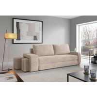 Schlafsofa Ines Beige B: 258cm - Beige/Schwarz, Design, Textil (258/98/95cm) - Livetastic