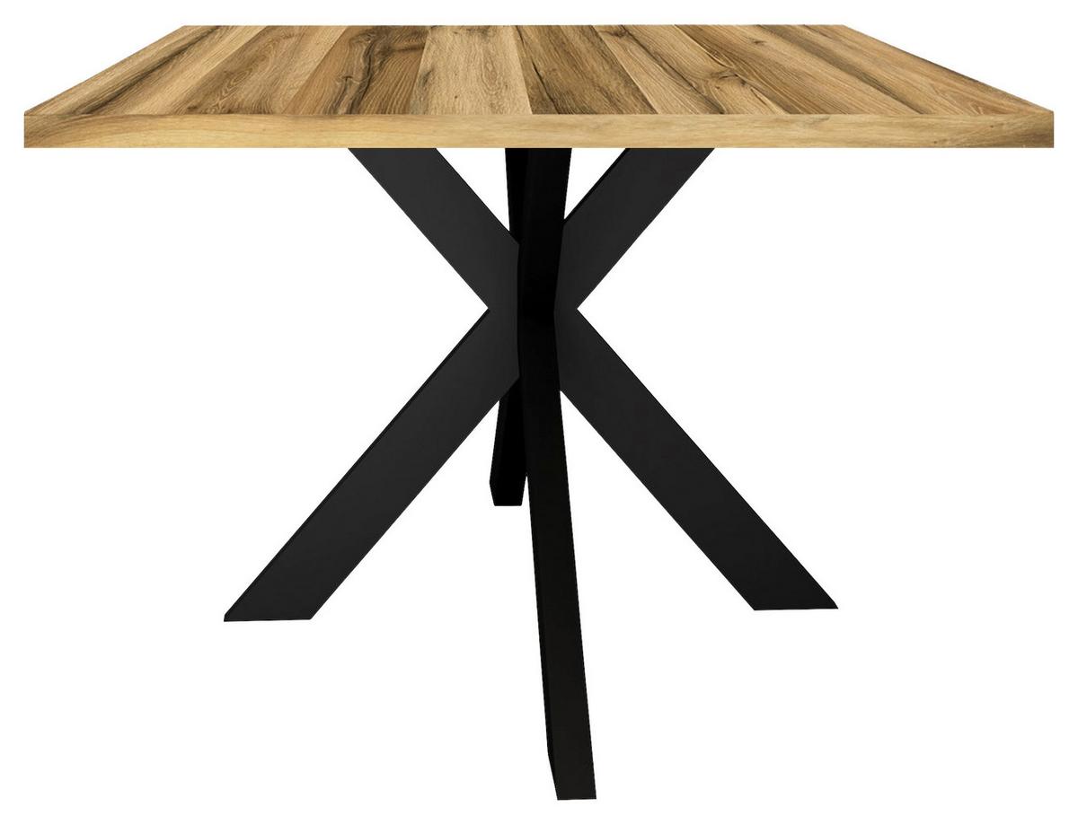 Esstisch Alex Schwarz, Plankeneiche - Plankeneiche/Schwarz, MODERN, Holzwerkstoff (200/90/78cm) - Livetastic