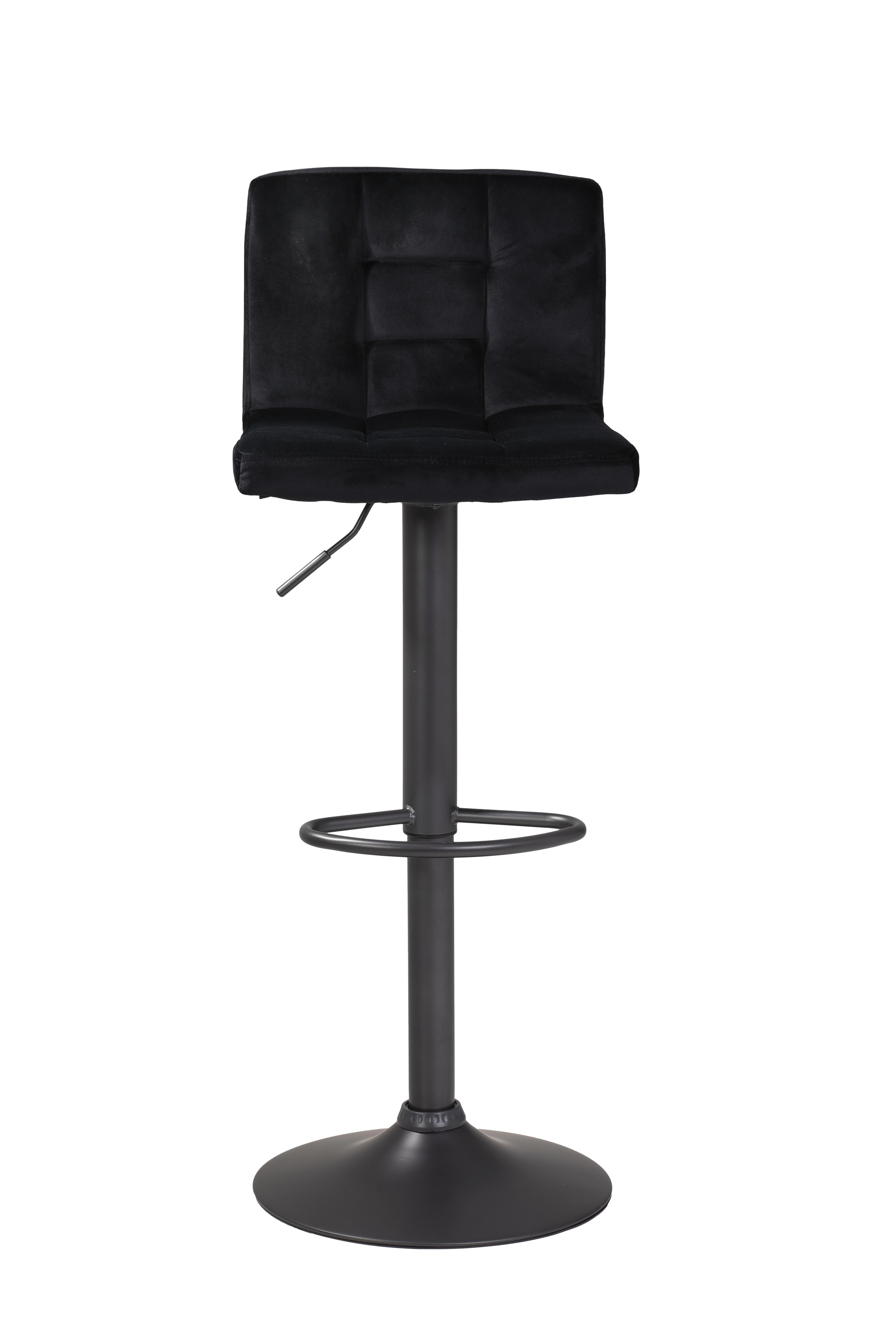 Barhocker höhenverstellbar 2er-Set Amanda II Schwarz - Dunkelgrau/Schwarz, MODERN, Textil/Metall (40/85/48cm) - MID.YOU