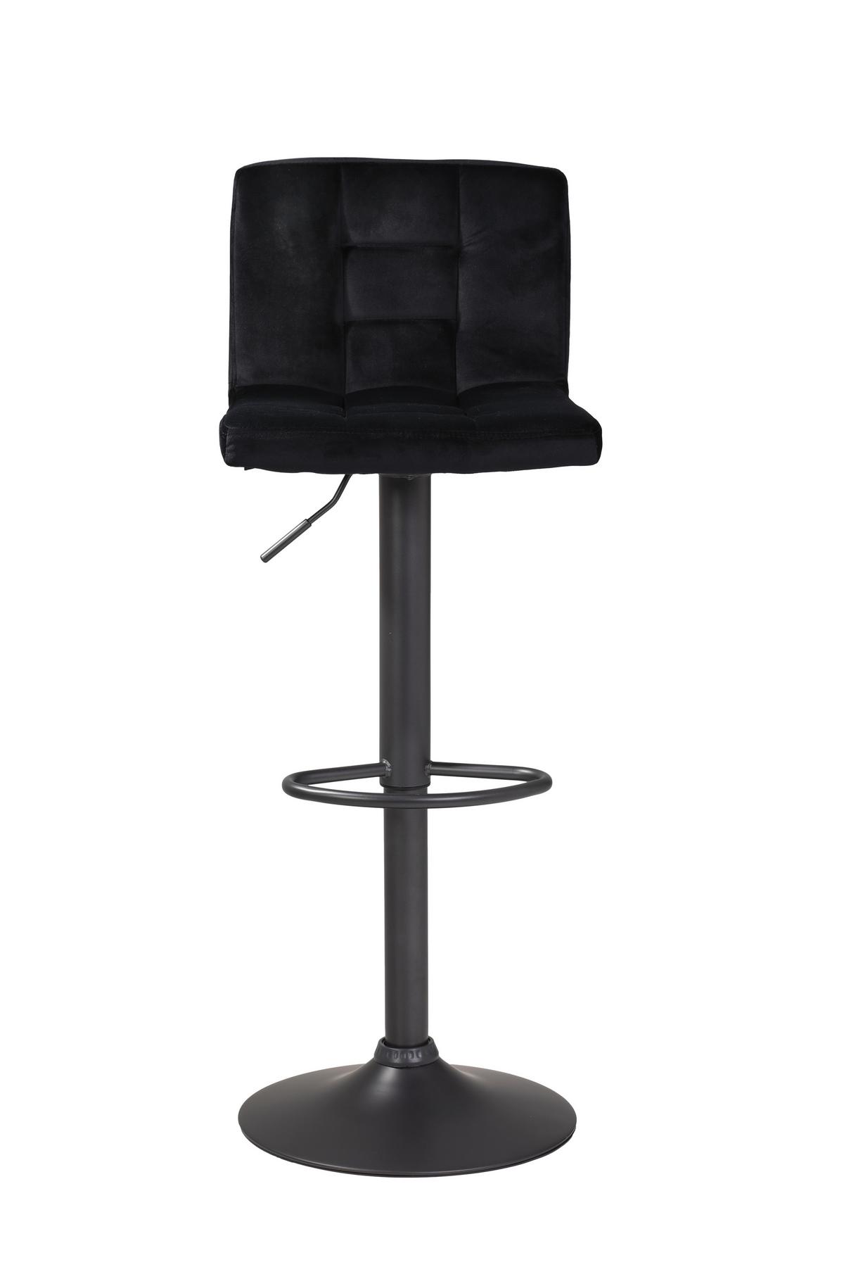 Barhocker höhenverstellbar 2er-Set Amanda II Schwarz - Dunkelgrau/Schwarz, MODERN, Textil/Metall (40/85/48cm) - MID.YOU
