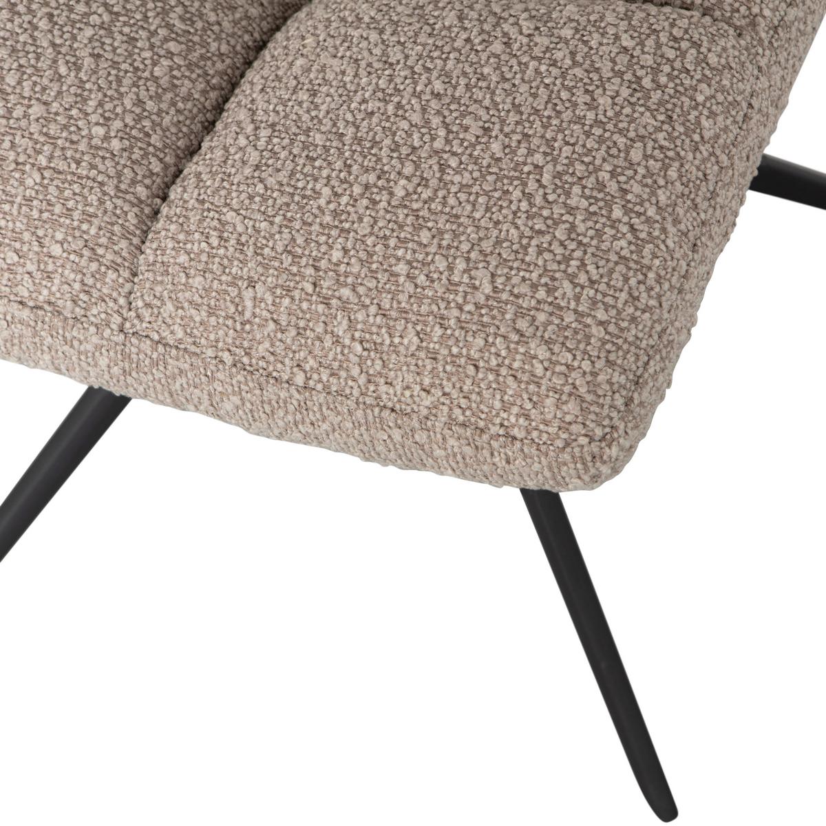 Stuhl Vinny Sandfarben B: 48 cm - Sandfarben/Schwarz, Design, Textil/Metall (48/80/45cm) - Livetastic