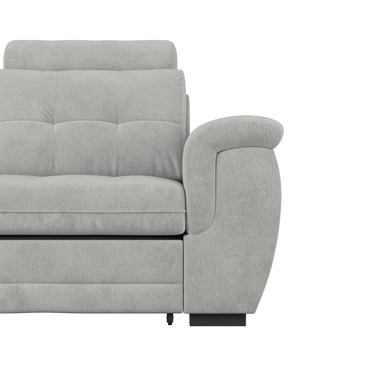 Ecksofa mit Schlaffunktion Falco new Silber 183x251 cm - Silberfarben/Schwarz, KONVENTIONELL, Textil (183/251cm) - Ondega