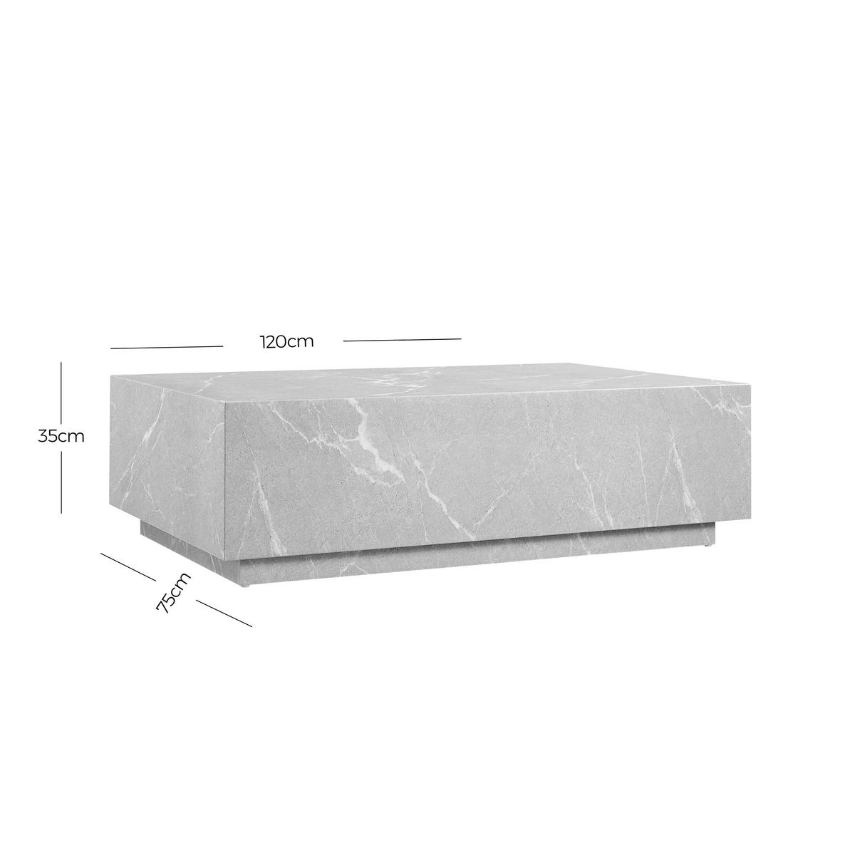 Couchtisch Grau B: 75 Cm - Grau, Design, Holzwerkstoff (120/75/35cm) - Livetastic