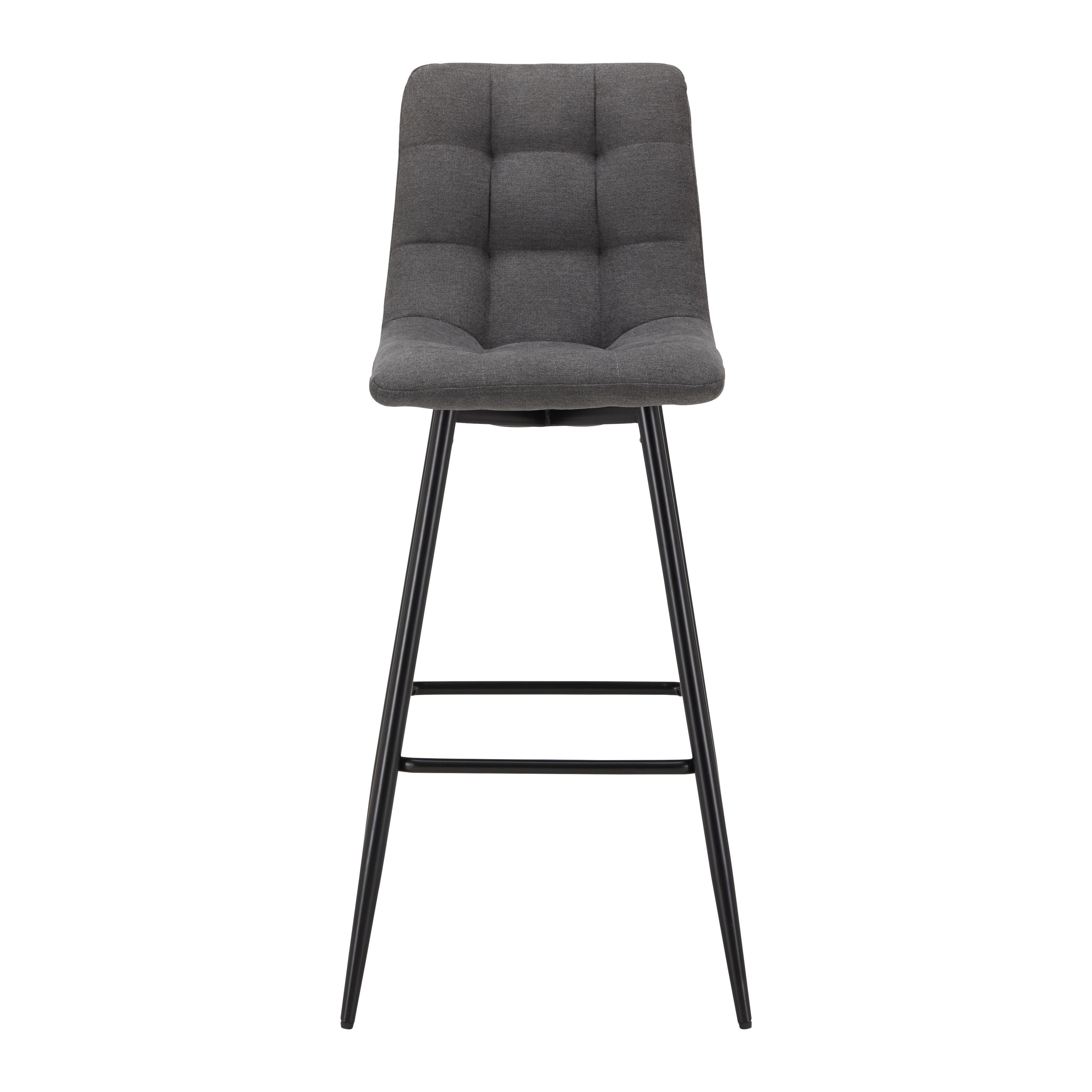 Sada Barových Židlí Luka Tmavěšedá - černá/tmavě šedá, Moderní, kov/dřevo (42,5/100/49cm) - P & B