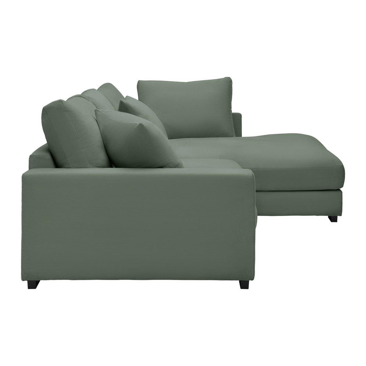 Rohová sedačka PEDRO, pravá, světle zelená - černá/světle zelená, Moderní, textil/plast (300/190cm) - Mömax