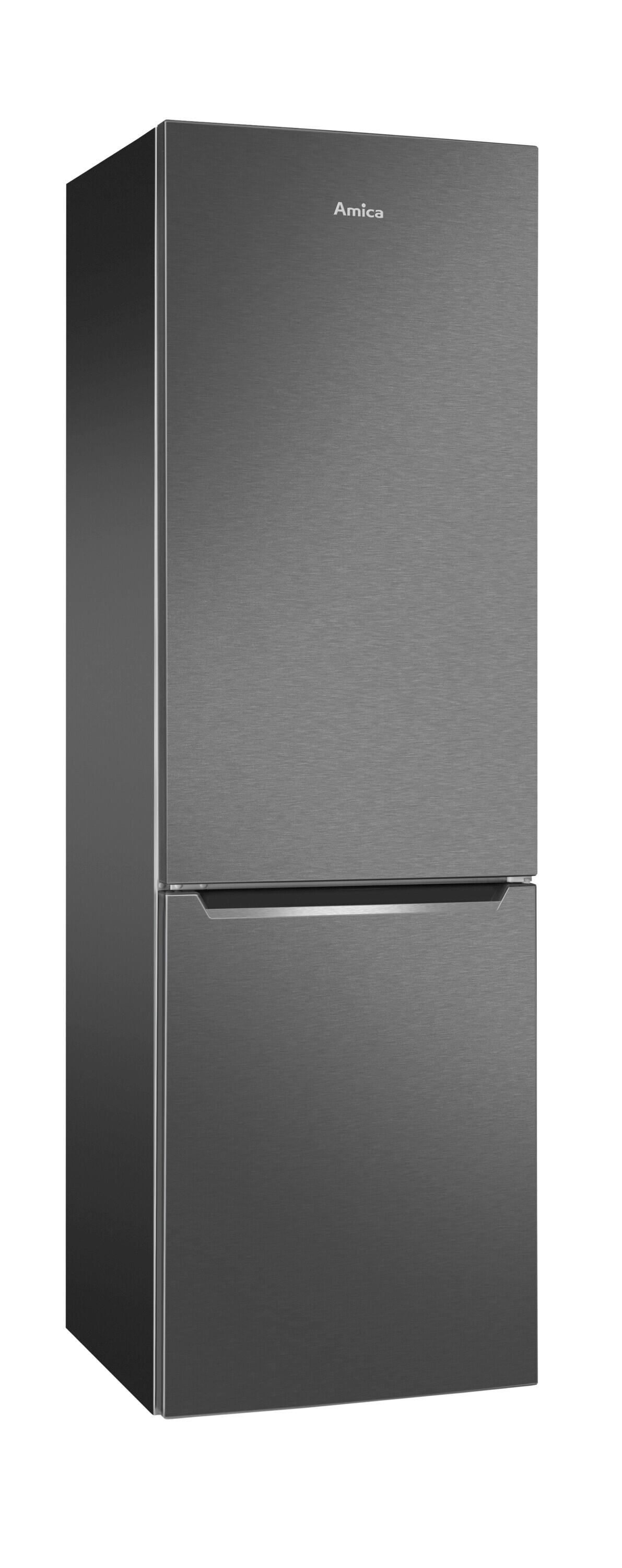 Kühl-gefrierkombination Schwarz 187+75 L - Edelstahlfarben/Schwarz (54/176/55cm)