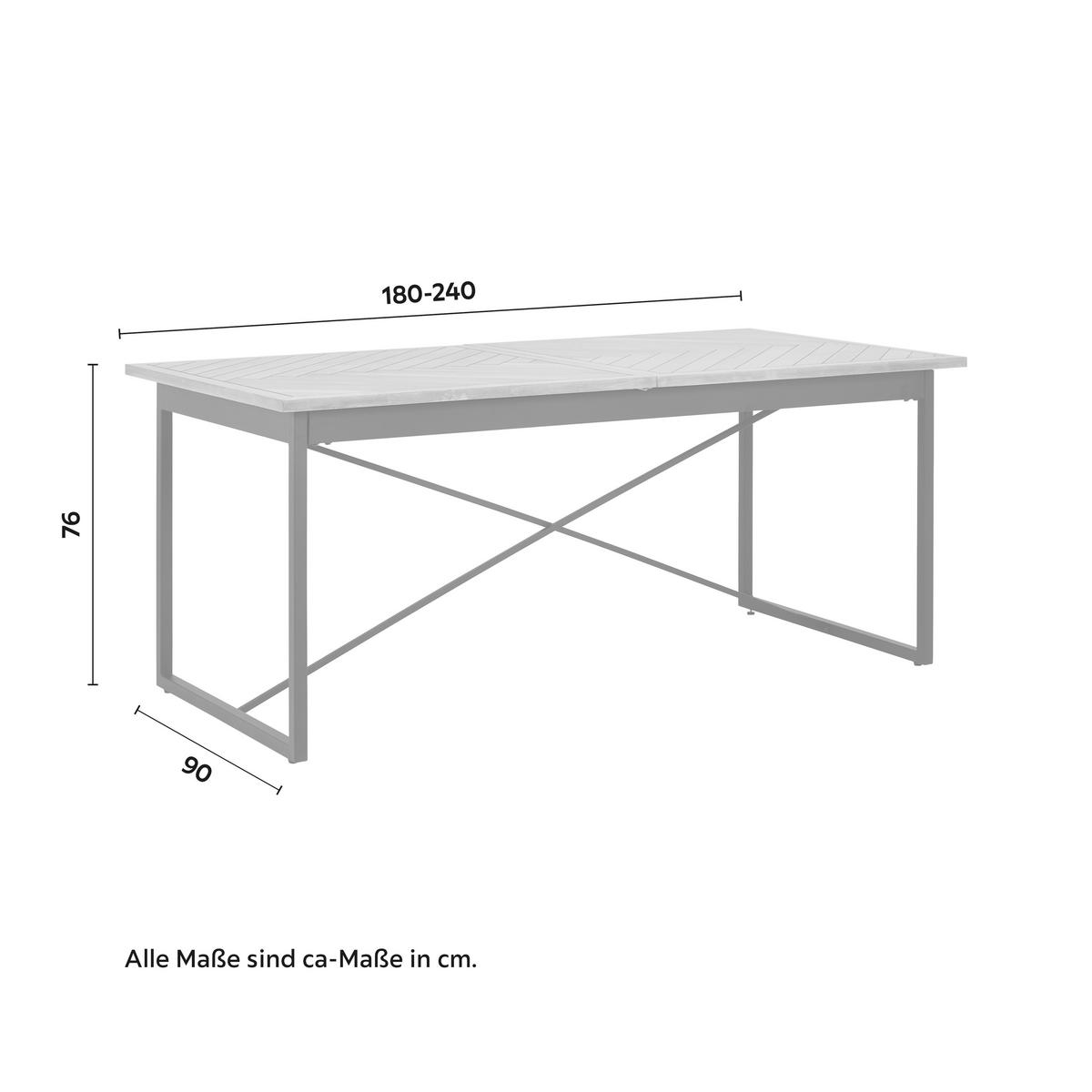 Výsuvný jídelní stůl CATALINA dyha dub/MDF 180-240 cm - černá/barvy dubu, Moderní, kov/dřevo (180-240/90/76cm) - Livetastic