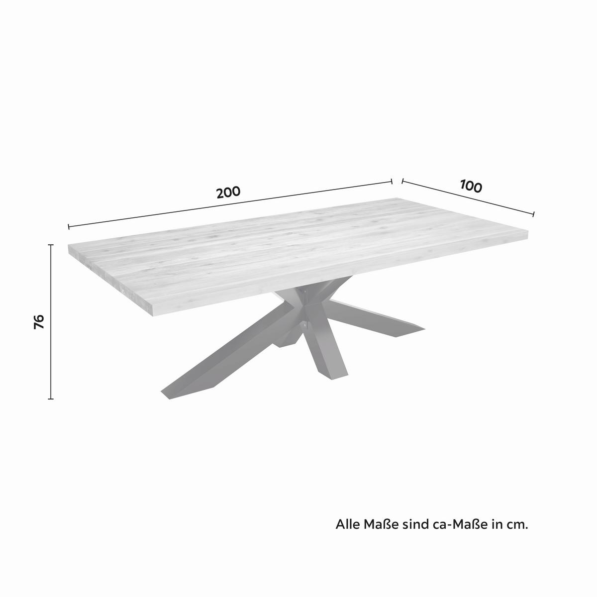 ZÁHRADNÝ STÔL ALENA - čierna/farba akácie, Natur, kov/drevo (200/100/76cm) - Mömax