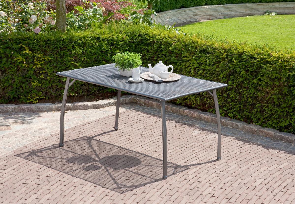 Gartentisch höhenverstellbar Toulouse, Stahl L 140 cm - Anthrazit/Schwarz, MODERN, Kunststoff/Metall (140/74/90cm) - Luca Bessoni