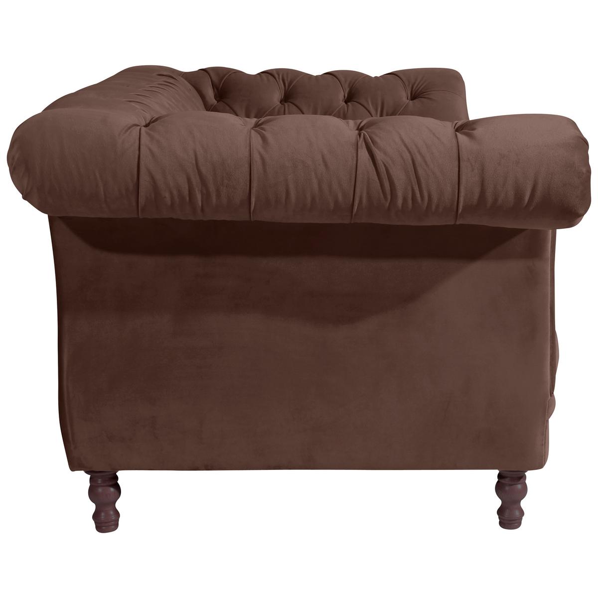 2-Sitzer-Sofa Ivette mit Armlehnen Braun Velours - Nussbaumfarben/Braun, Design, Textil (200/80/100cm) - Max Winzer