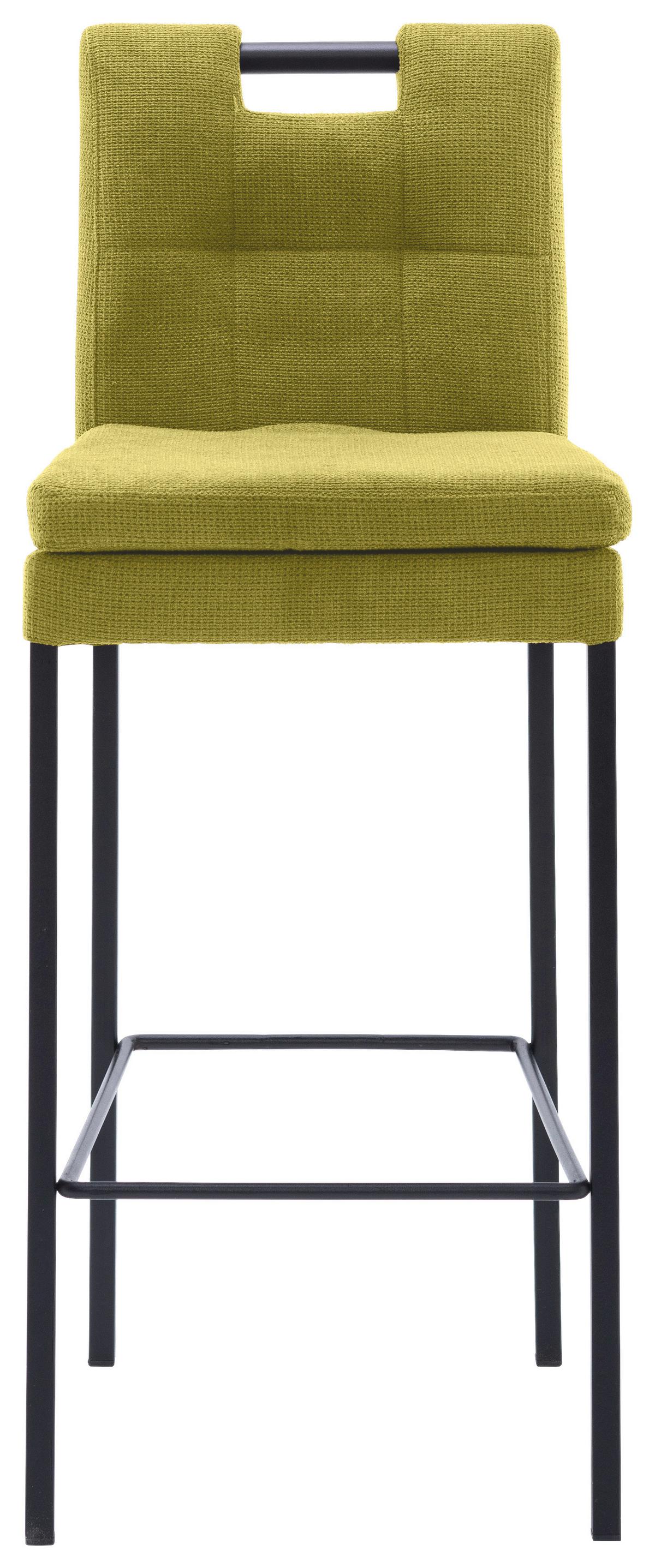 Barhocker Madrid Olivgrün/schwarz B: 42 Cm - Schwarz/Olivgrün, Design, Textil/Metall (42/102/52cm) - Cantus