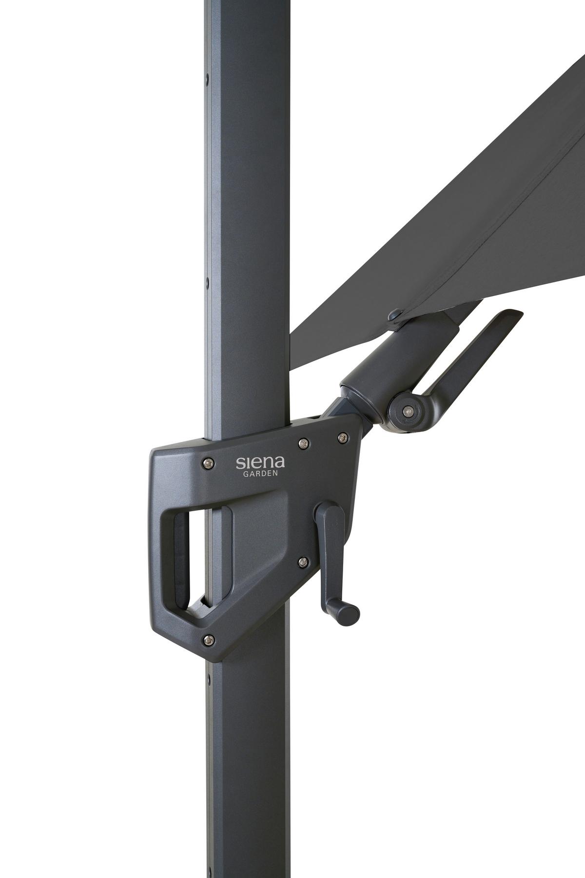 Ampelschirm Bl: 300x300cm Anthrazit - Anthrazit, MODERN, Textil/Metall (300/300cm) - Siena Garden