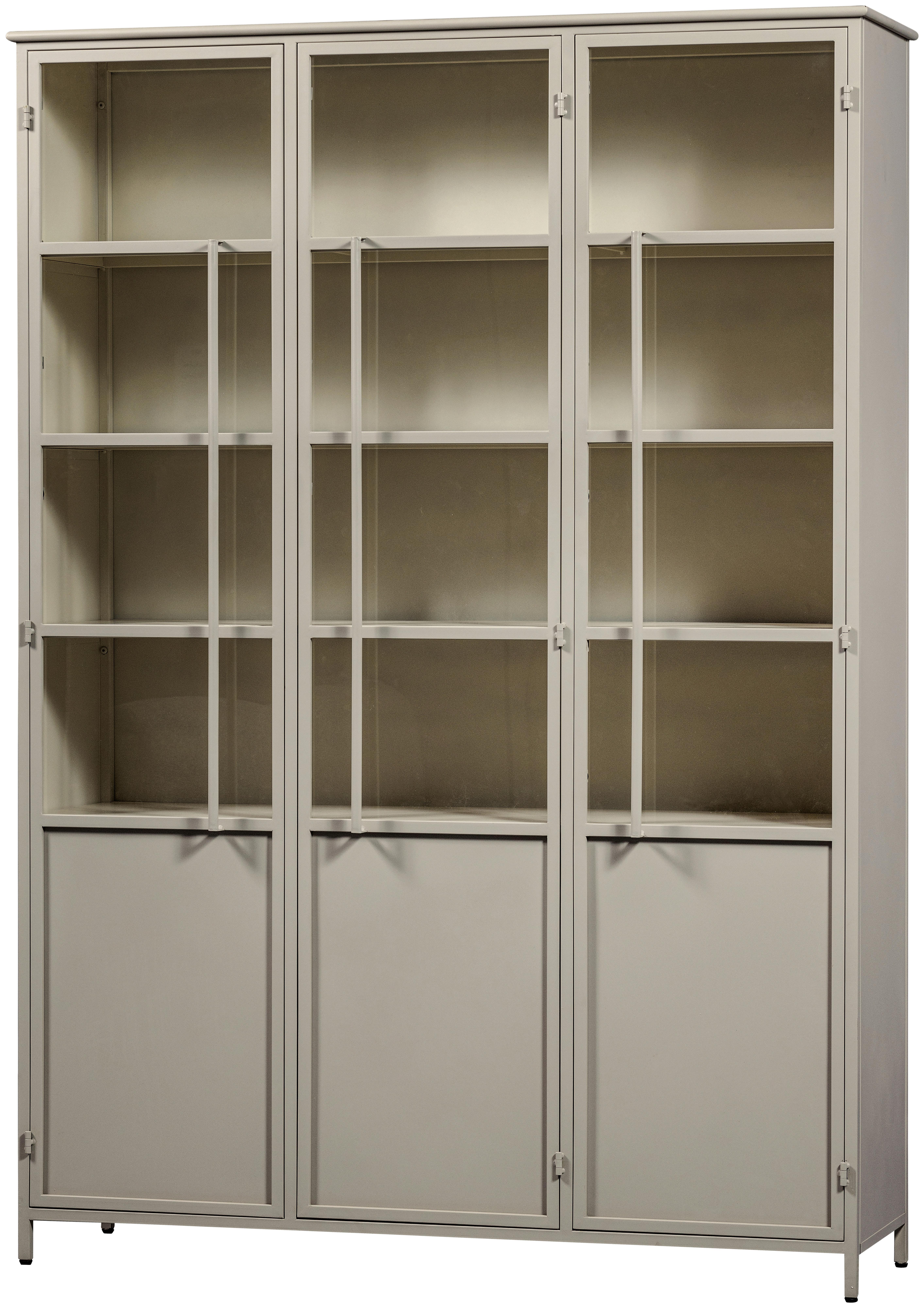 Vitrine Exhibit Sandfarben B: 140 Cm - Sandfarben, Design, Glas/Metall (140/200/40cm) - Livetastic