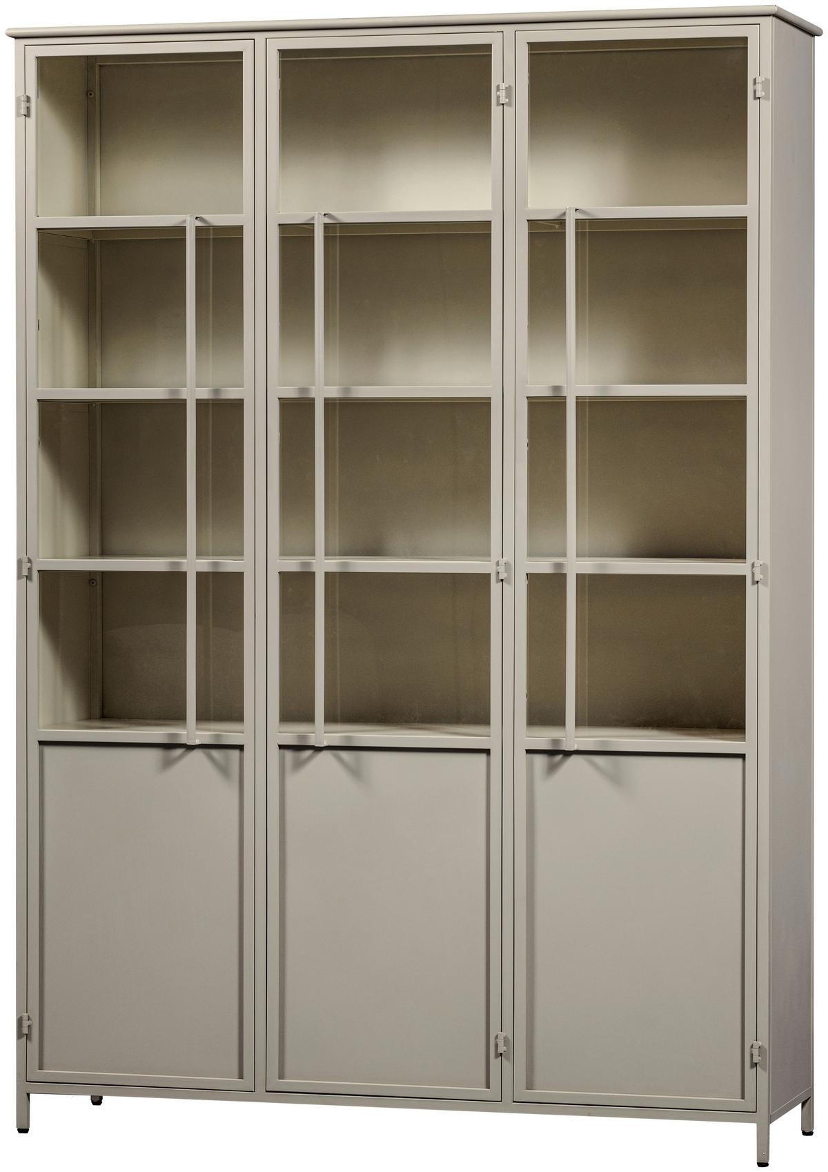 Vitrine Exhibit Sandfarben B: 140 Cm - Sandfarben, Design, Glas/Metall (140/200/40cm) - Livetastic