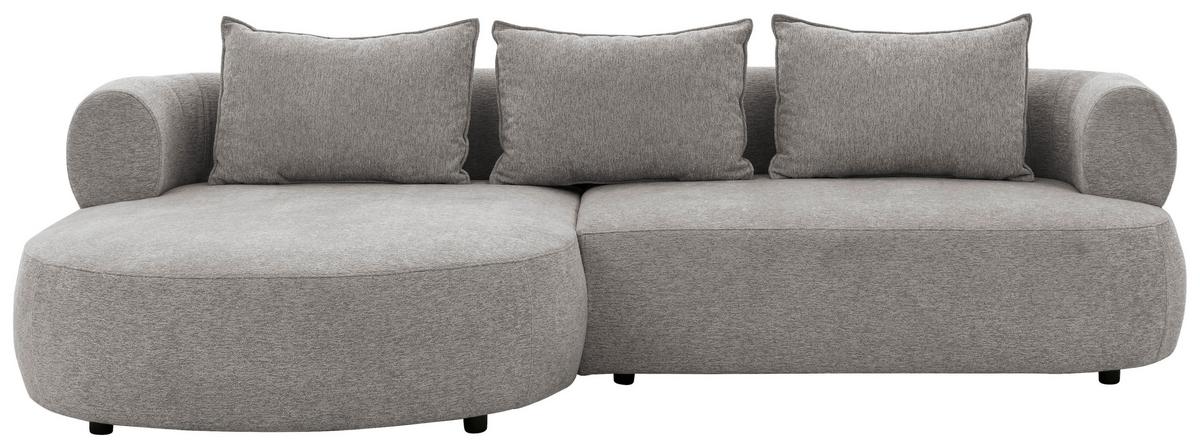 Ecksofa Ferro Grau S: 156x256 Cm - Schwarz/Grau, Design, Textil (156/256cm) - Livetastic