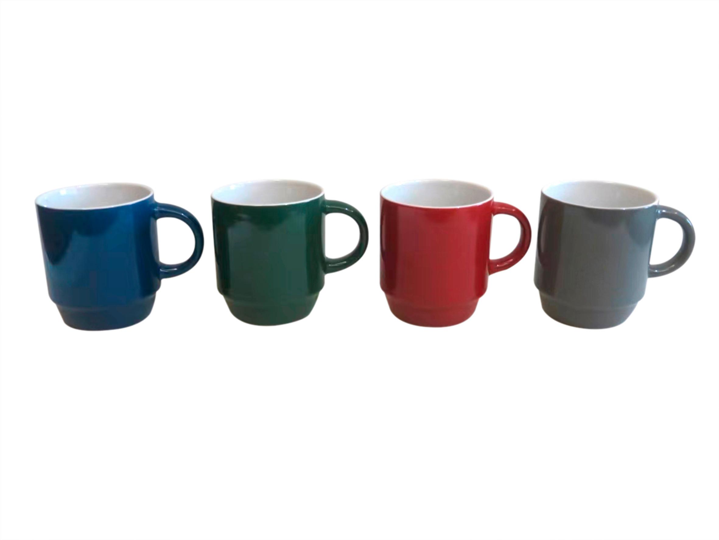 Kávésbögre Kb. 290ml - kék/bordó, Design, kerámia (8/9cm) - Luca Bessoni