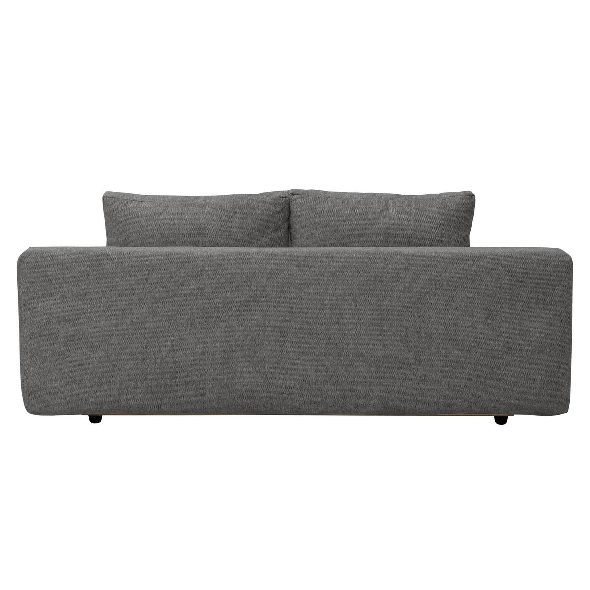 Schlafsofa Olso Dunkelgrau, Lf: 200x140 Cm - Dunkelgrau/Schwarz, Trend, Holz/Kunststoff (205/72/100cm)