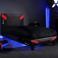 Bett Cerberus - Rot/Schwarz, MODERN, Holzwerkstoff/Kunststoff (90/190cm) - X Rocker