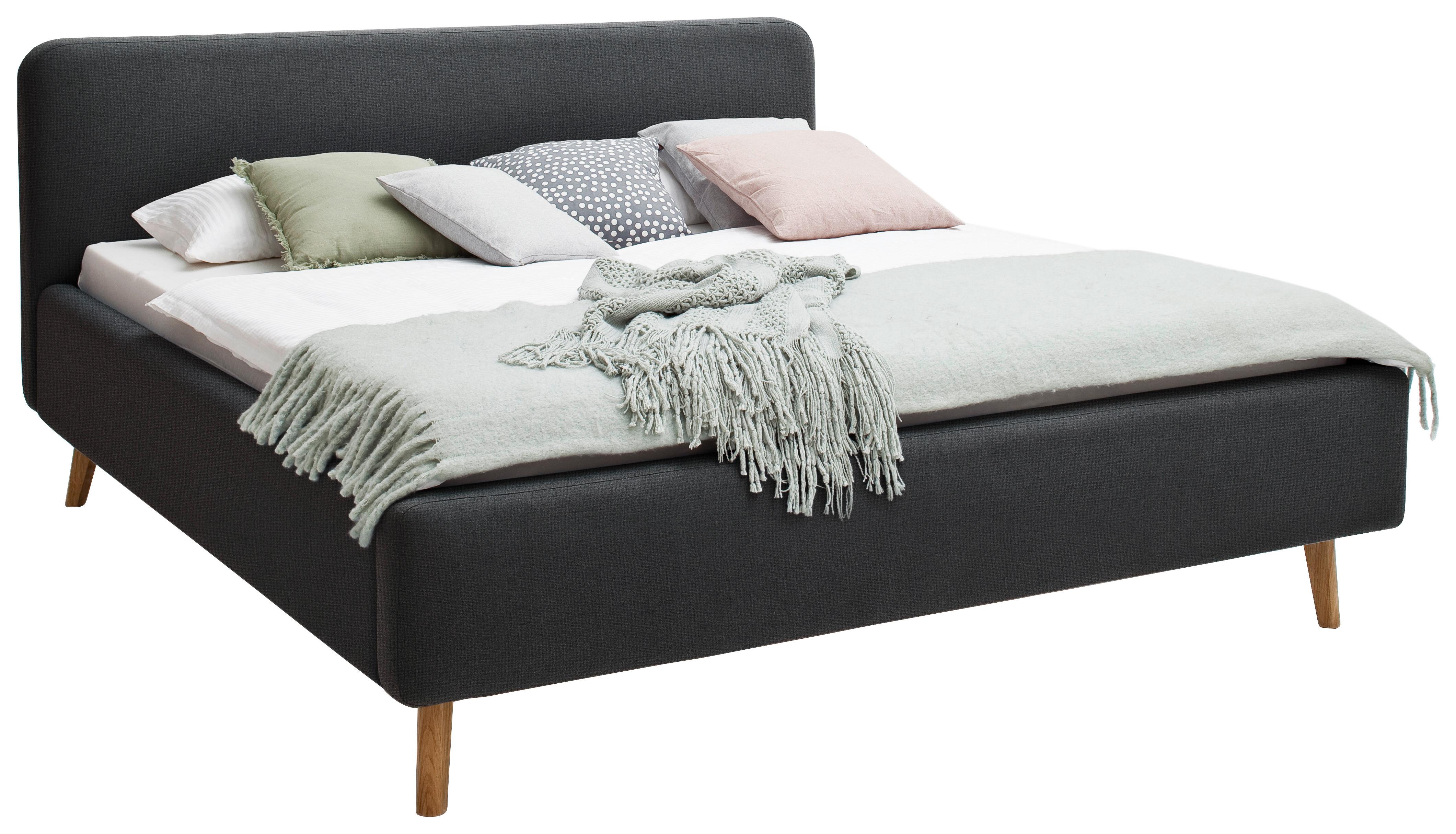 Polsterbett Mattis 160x200cm Anthrazit, inkl. Bettkasten - Anthrazit, Design, Holz/Textil (160/200cm) - Livetastic