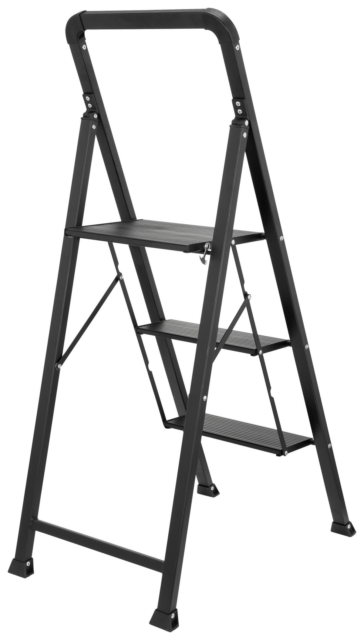 Leiter Solid W6 - Schwarz, Basics, Metall (42/128/5cm) - MID.YOU