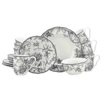 KOMBISERVICE Grau, Weiß - Weiß/Grau, Basics, Keramik - Creatable