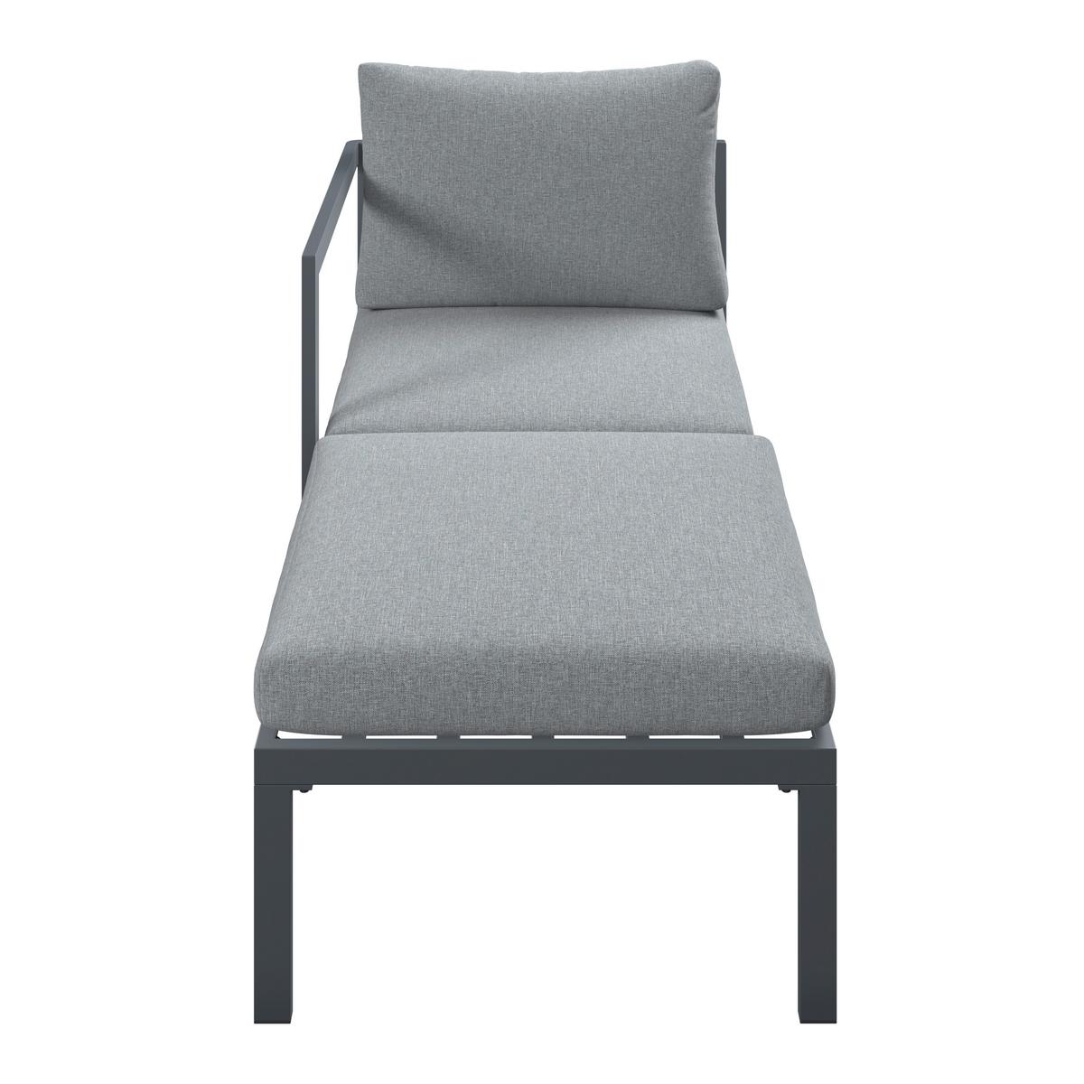 Loungegarnitur Basel - Dunkelgrau/Naturfarben, MODERN, Kunststoff/Textil - Beldano