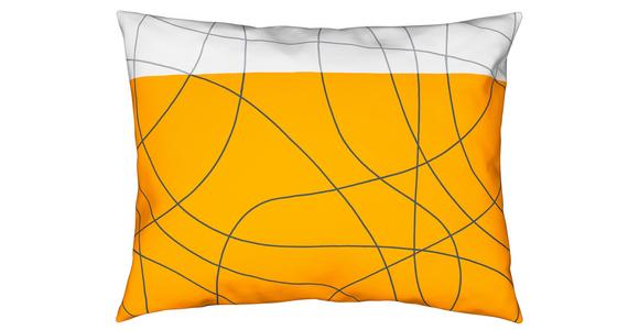 Cretonne Bettwäsche 140x200 cm Julia Grau/Orange/Weiß - Orange/Weiß, MODERN, Textil - Luca Bessoni