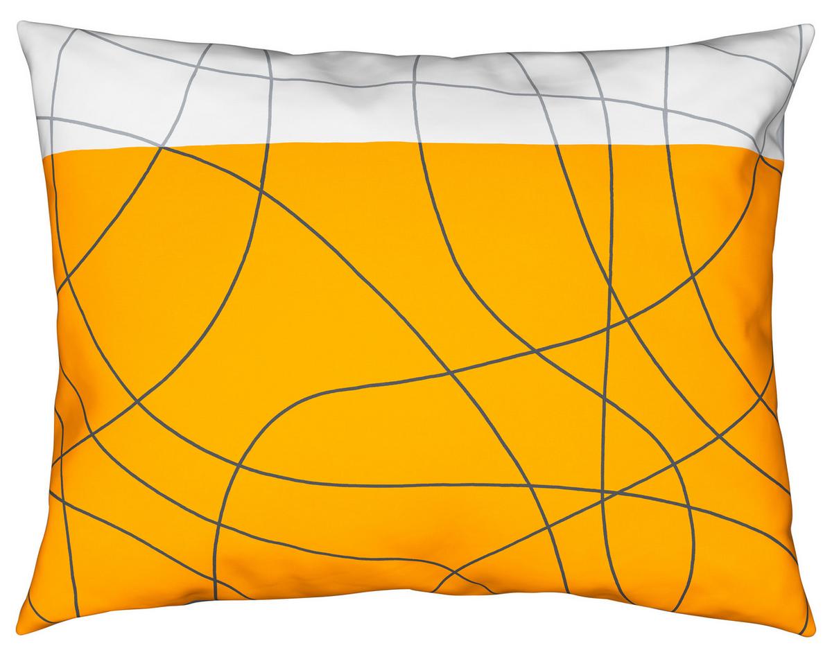 Cretonne Bettwäsche 140x200 cm Julia Grau/Orange/Weiß - Orange/Weiß, MODERN, Textil - Luca Bessoni
