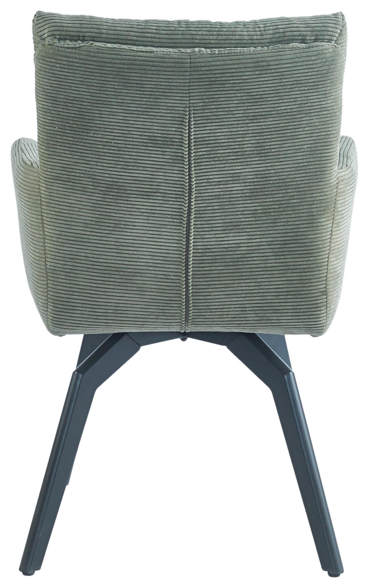 ŽIDLE S PODRUČKAMI HANNA - černá/zelená, Moderní, kov/textil (60/88/64cm) - Mömax