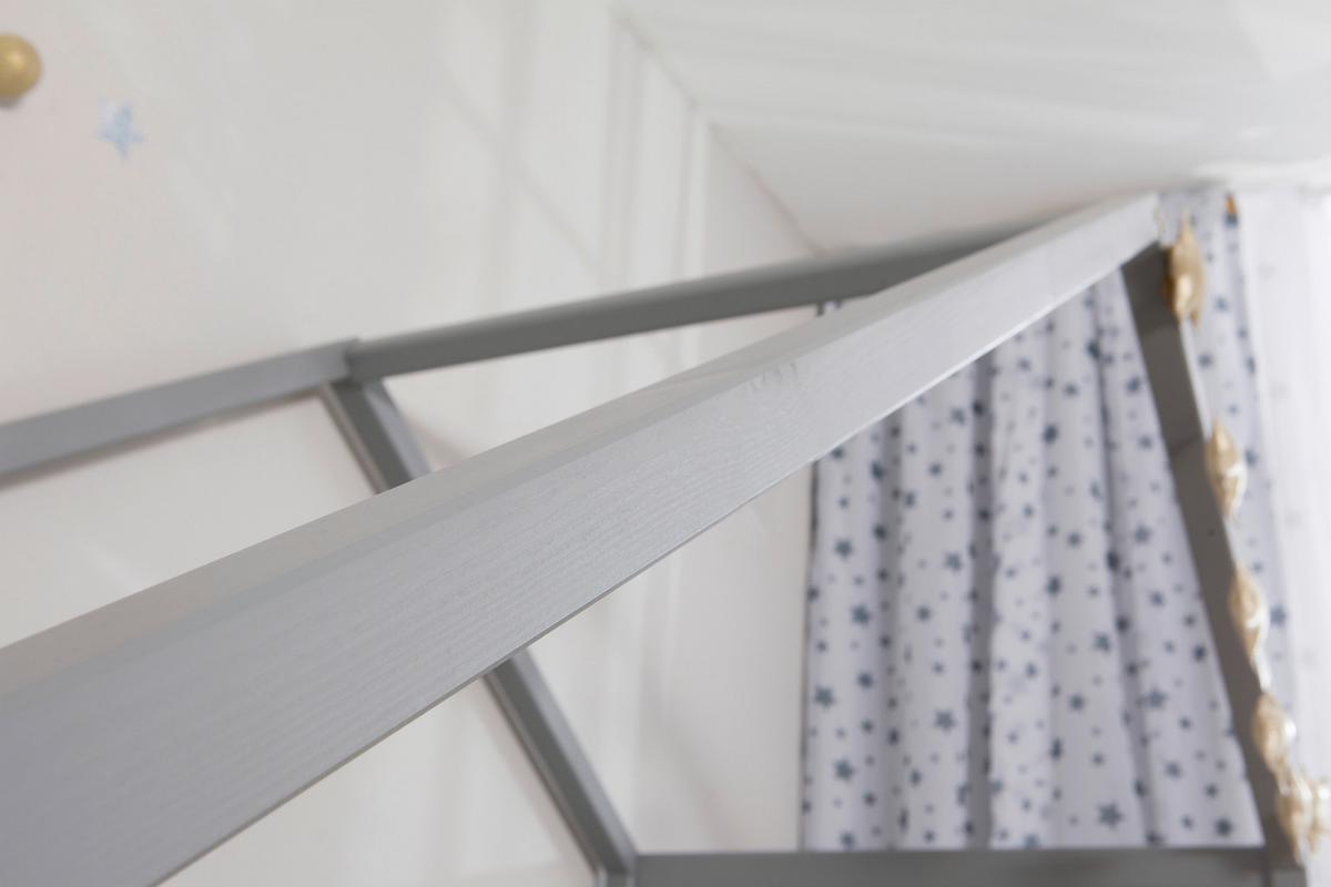 Hausbett Lou Hellgrau B: 140 cm - Hellgrau/Weiß, MODERN, Holz/Textil (140/200cm) - MID.YOU