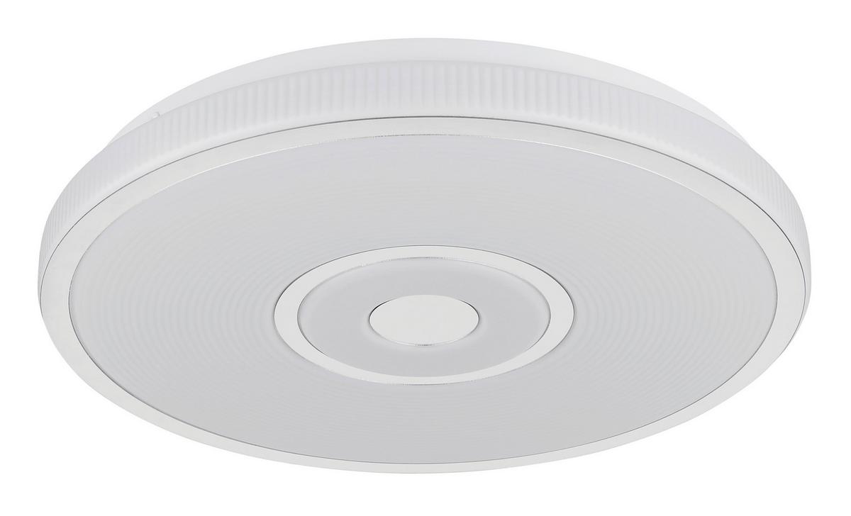 LED-Deckenleuchte Charlie - Chromfarben/Weiß, Basics, Kunststoff/Metall (38/5,5cm) - Luca Bessoni